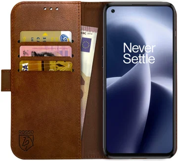Rosso Element OnePlus Nord 2T Hoesje Book Cover Wallet Bruin