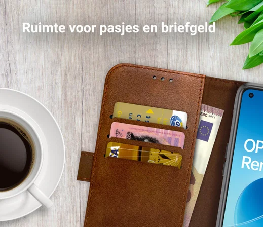 Rosso Element Oppo Reno 6 5G Hoesje Book Cover Wallet Bruin afbeelding 6
