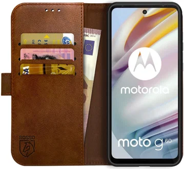 Rosso Element Motorola Moto G60 Hoesje Book Cover Wallet Bruin