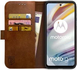 Rosso Element Motorola Moto G60 Hoesje Book Cover Wallet Bruin afbeelding