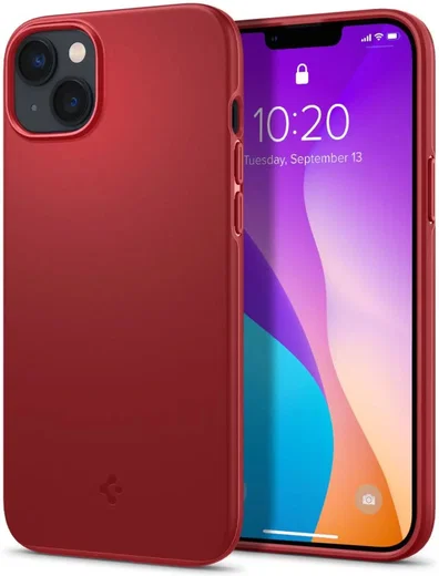 Spigen Thin Fit Apple iPhone 14 Hoesje Back Cover Rood afbeelding 1