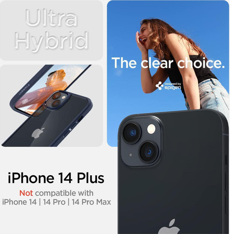 Spigen Ultra Hybrid Apple iPhone 14 Plus Hoesje Back Cover Navy afbeelding 7