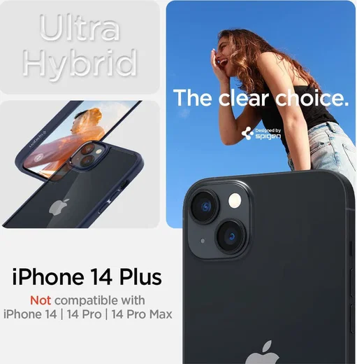 Spigen Ultra Hybrid Apple iPhone 14 Plus Hoesje Back Cover Navy afbeelding 7
