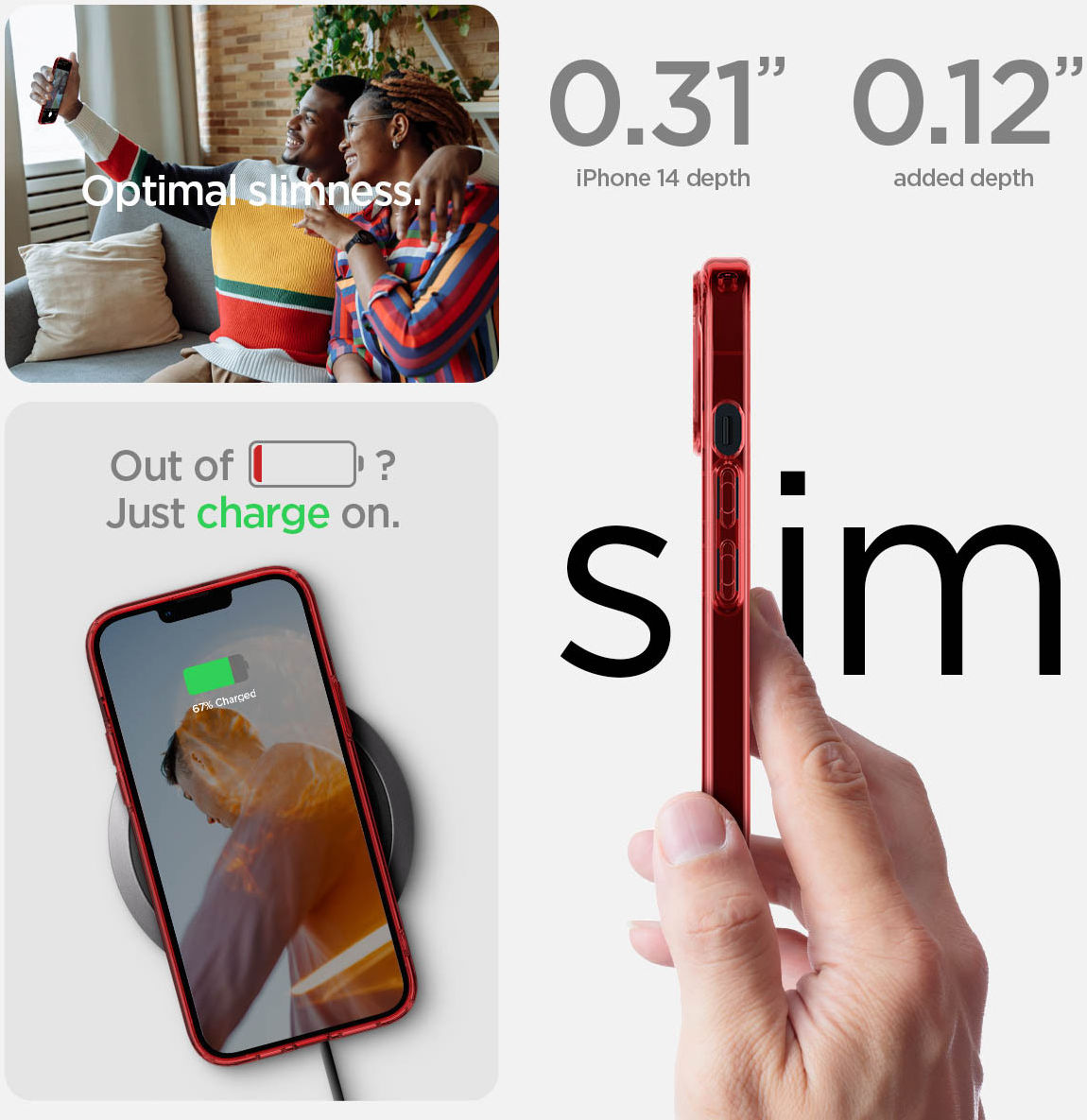Spigen Ultra Hybrid Apple iPhone 14 Plus Hoesje Back Cover Rood afbeelding 7
