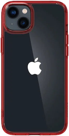 Spigen Ultra Hybrid Apple iPhone 14 Hoesje Back Cover Transparant Rood afbeelding 3