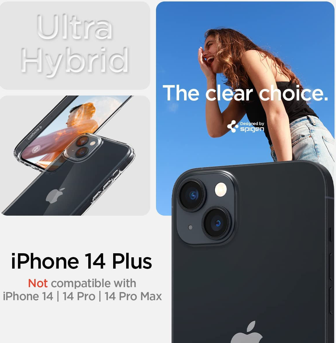 Spigen Ultra Hybrid Apple iPhone 14 Plus Hoesje Back Cover Transparant afbeelding 7