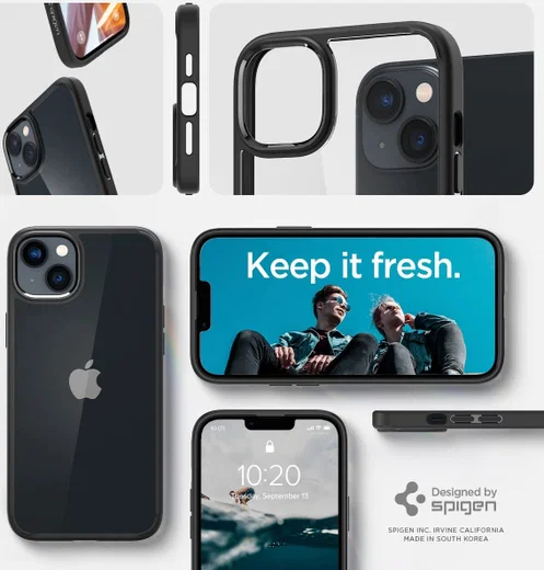 Spigen Ultra Hybrid Apple iPhone 14 Plus Hoesje Back Cover Clear Zwart afbeelding 8