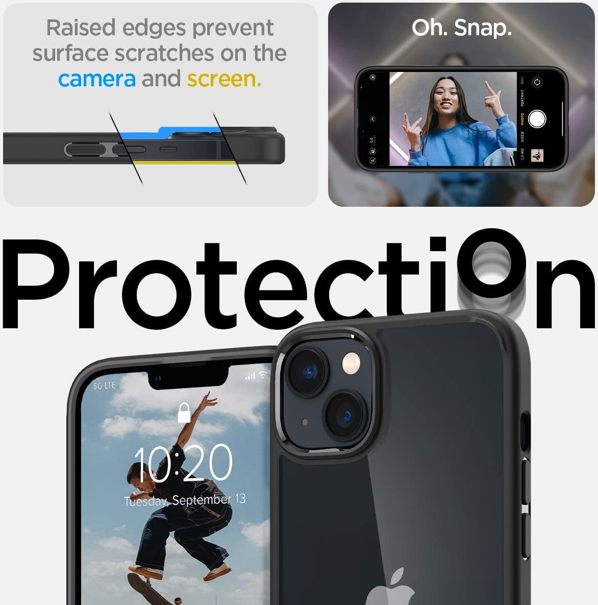 Spigen Ultra Hybrid Apple iPhone 14 Plus Hoesje Back Cover Clear Zwart afbeelding 5
