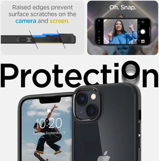 Spigen Ultra Hybrid Apple iPhone 14 Plus Hoesje Back Cover Clear Zwart afbeelding 5