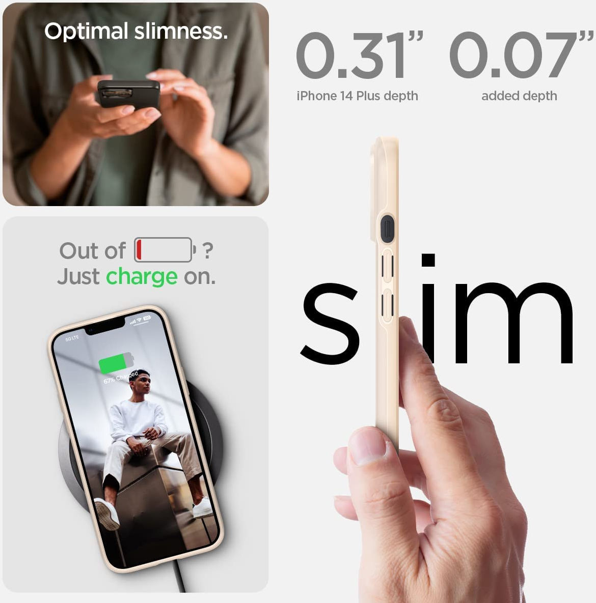 Spigen Thin Fit Apple iPhone 14 Plus Hoesje Back Cover Beige afbeelding 4