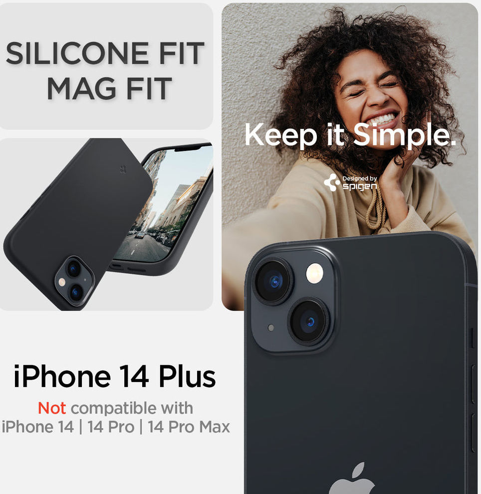 Spigen Silicone Fit Apple iPhone 14 Plus Hoesje MagSafe Zwart afbeelding 10