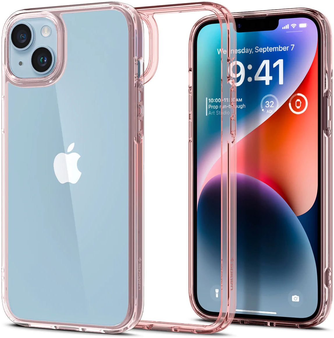 Spigen Ultra Hybrid Apple iPhone 14 Hoesje Back Cover Transparant Roze afbeelding 1