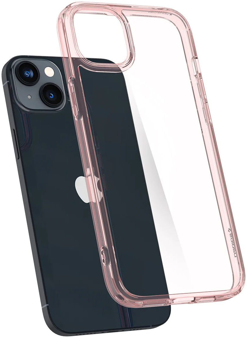Spigen Ultra Hybrid Apple iPhone 14 Hoesje Back Cover Transparant Roze afbeelding 2