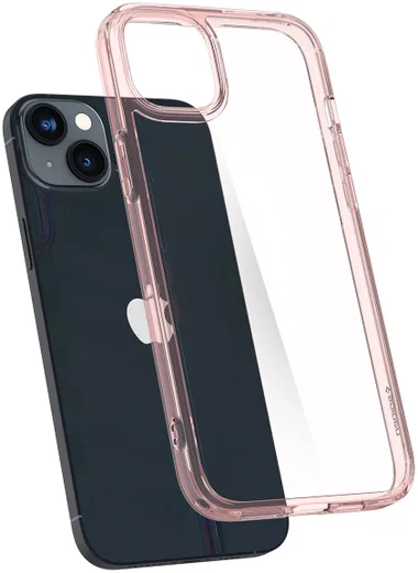 Spigen Ultra Hybrid Apple iPhone 14 Hoesje Back Cover Transparant Roze afbeelding 2
