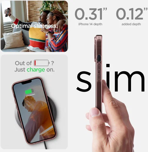 Spigen Ultra Hybrid Apple iPhone 14 Hoesje Back Cover Transparant Roze afbeelding 4