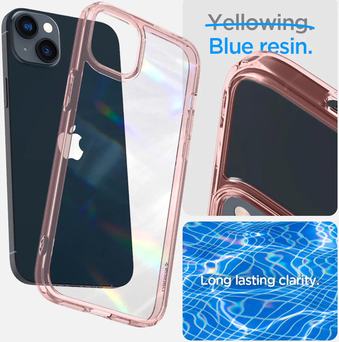 Spigen Ultra Hybrid Apple iPhone 14 Hoesje Back Cover Transparant Roze afbeelding 7