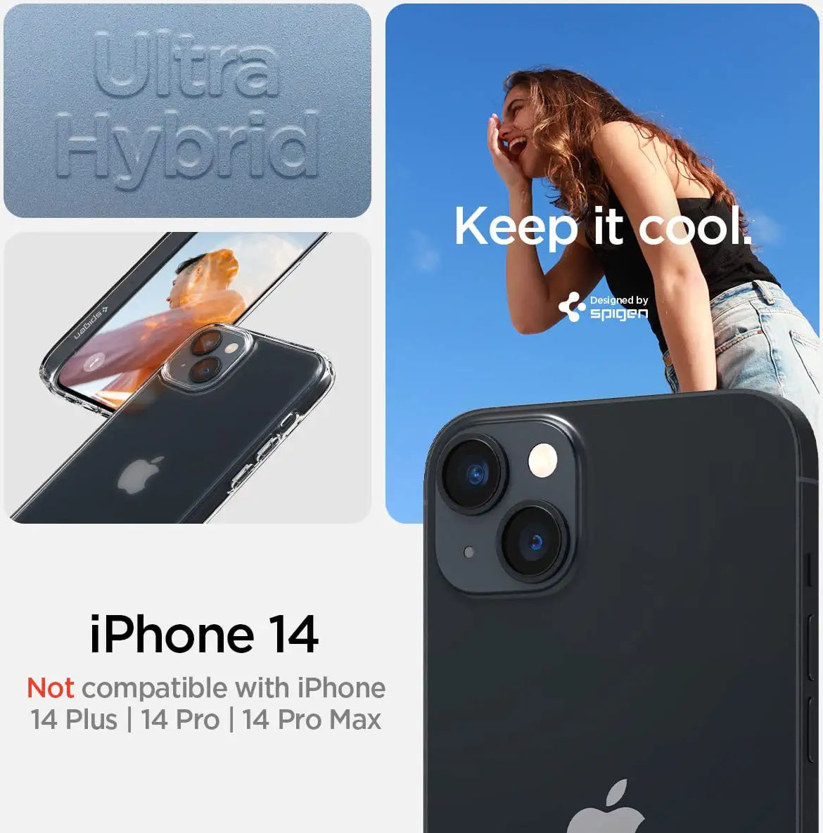 Spigen Ultra Hybrid Apple iPhone 14 Hoesje Back Cover Frost Clear afbeelding 9