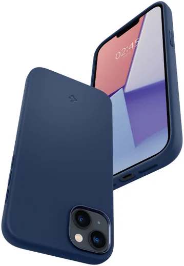 Spigen Silicone Fit Apple iPhone 14 Hoesje MagSafe Back Cover Blauw afbeelding 10