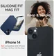 Spigen Silicone Fit Apple iPhone 14 Hoesje MagSafe Back Cover Blauw afbeelding 8