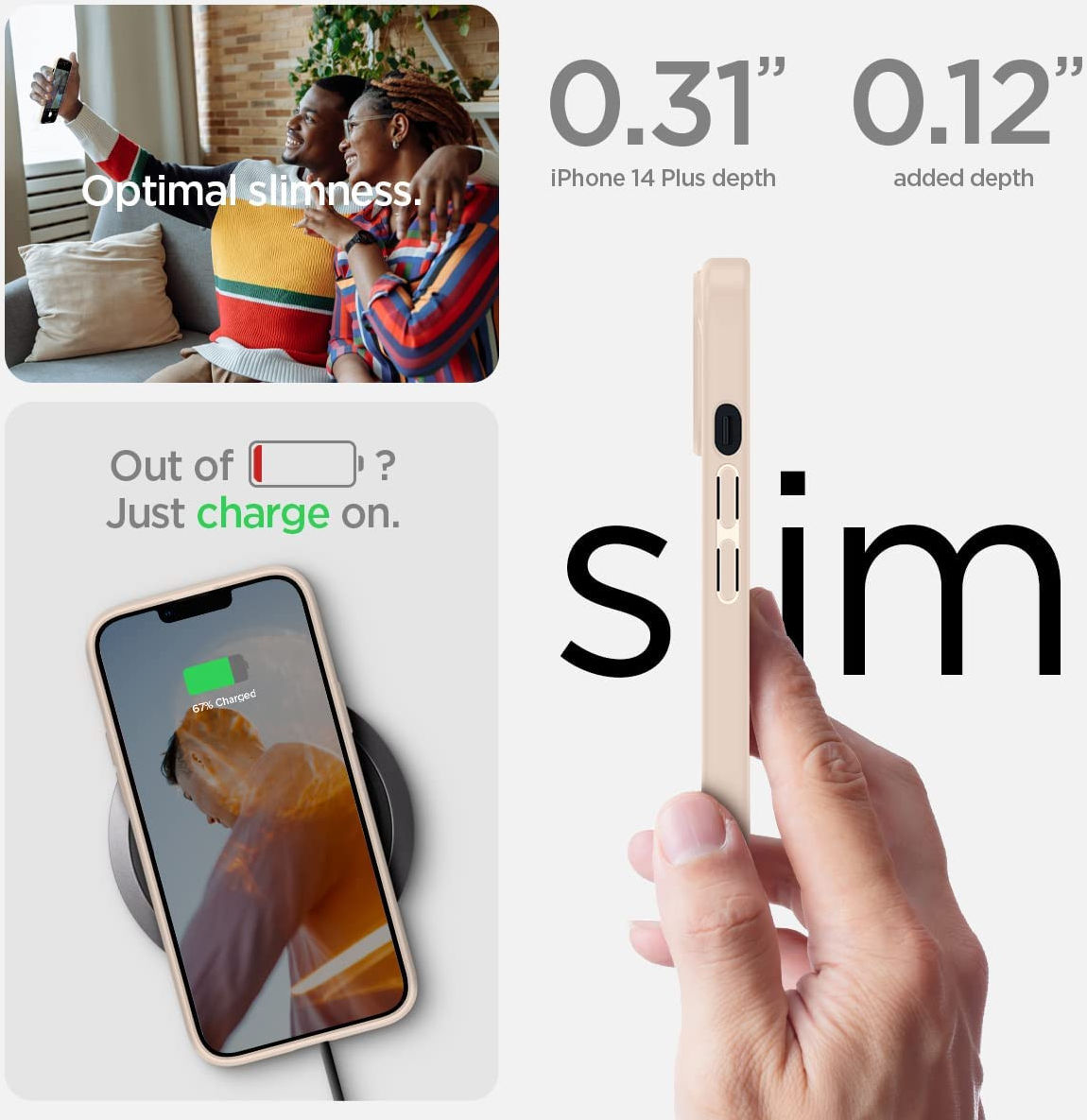 Spigen Ultra Hybrid Apple iPhone 14 Plus Hoesje Back Cover Beige afbeelding 3