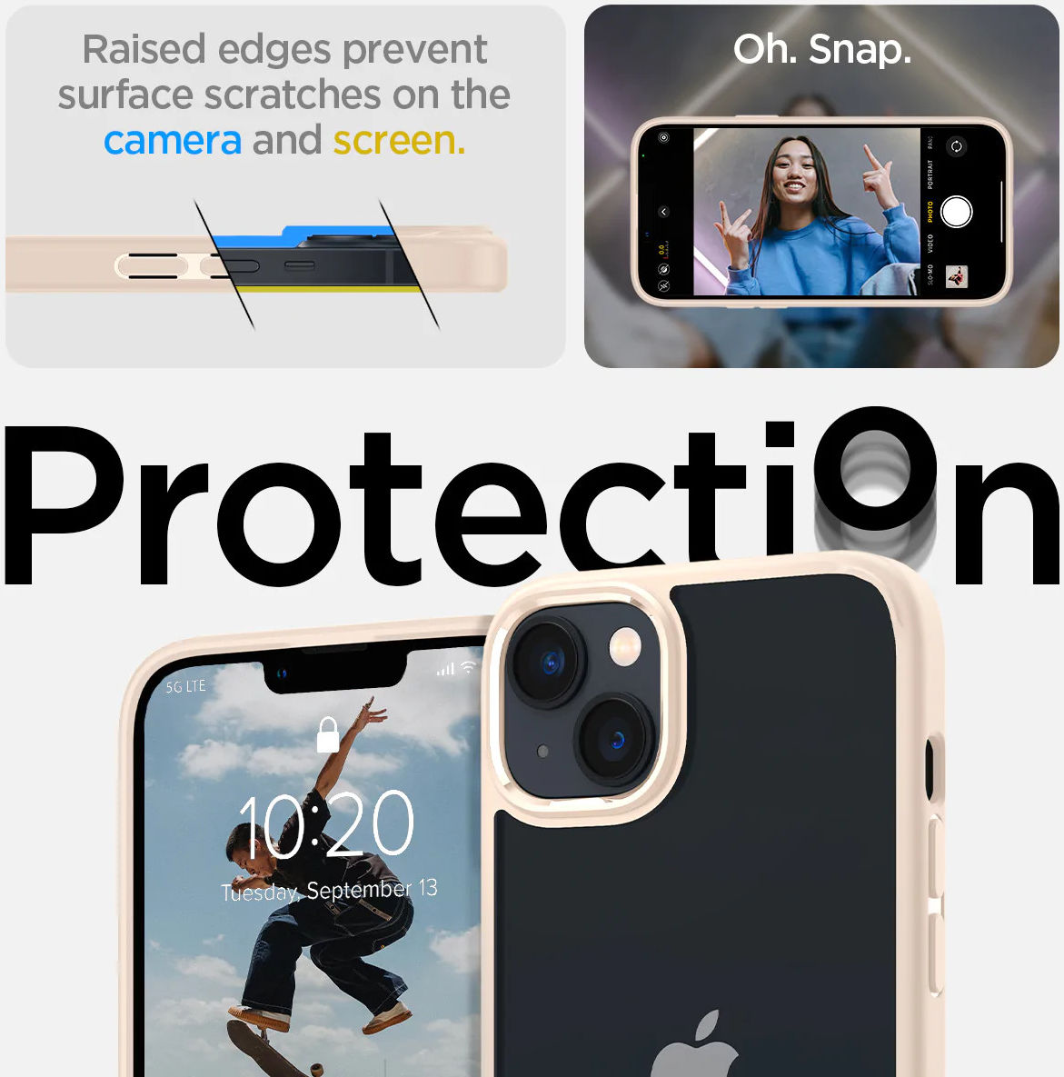 Spigen Ultra Hybrid Apple iPhone 14 Hoesje Back Cover Beige afbeelding 4