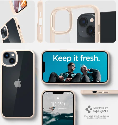 Spigen Ultra Hybrid Apple iPhone 14 Hoesje Back Cover Beige afbeelding 8