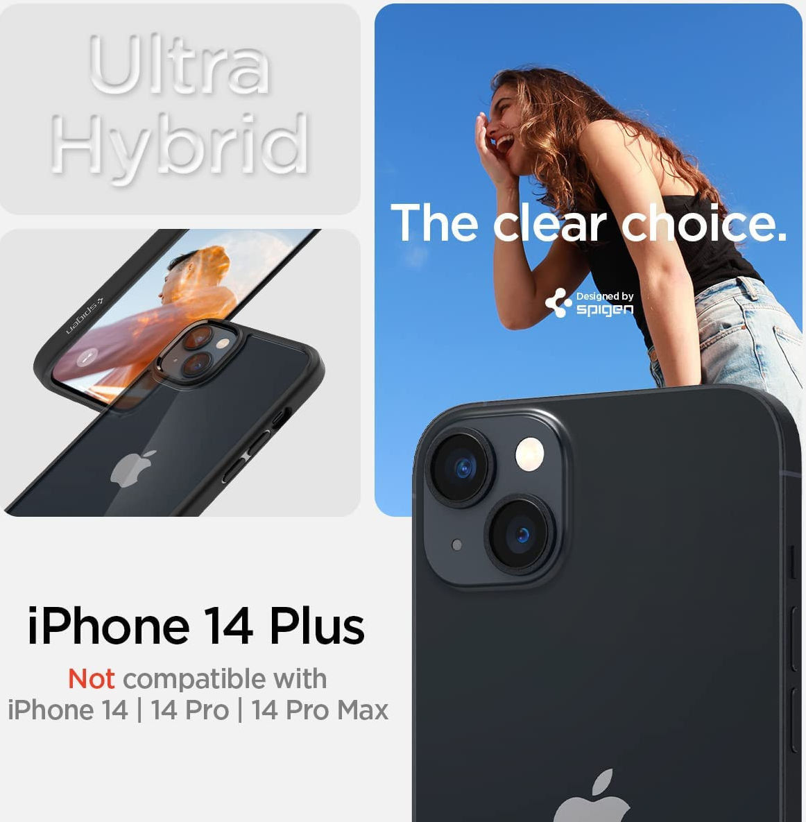 Spigen Ultra Hybrid Apple iPhone 14 Plus Hoesje Back Cover Zwart afbeelding 9