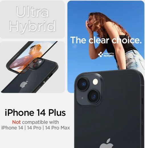 Spigen Ultra Hybrid Apple iPhone 14 Plus Hoesje Back Cover Zwart afbeelding 9