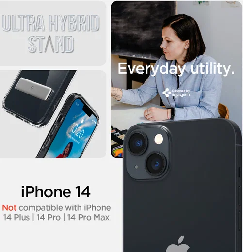 Spigen Ultra Hybrid S Apple iPhone 14 Hoesje Back Cover Transparant afbeelding 10