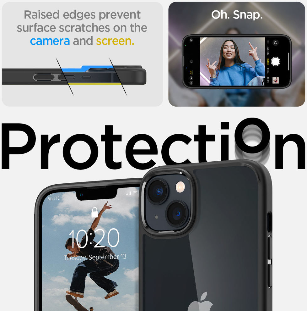Spigen Crystal Hybrid Apple iPhone 14 Hoesje Back Cover Zwart afbeelding 4