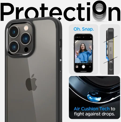 Spigen Ultra Hybrid Apple iPhone 14 Pro Max Hoesje Matte Zwart afbeelding 3