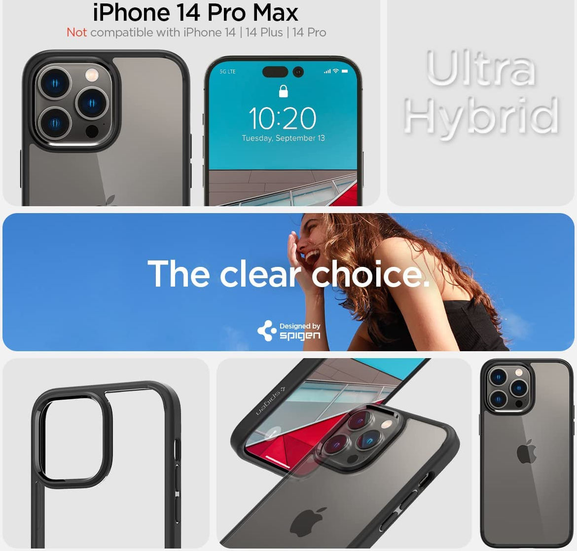 Spigen Ultra Hybrid Apple iPhone 14 Pro Max Hoesje Matte Zwart afbeelding 7