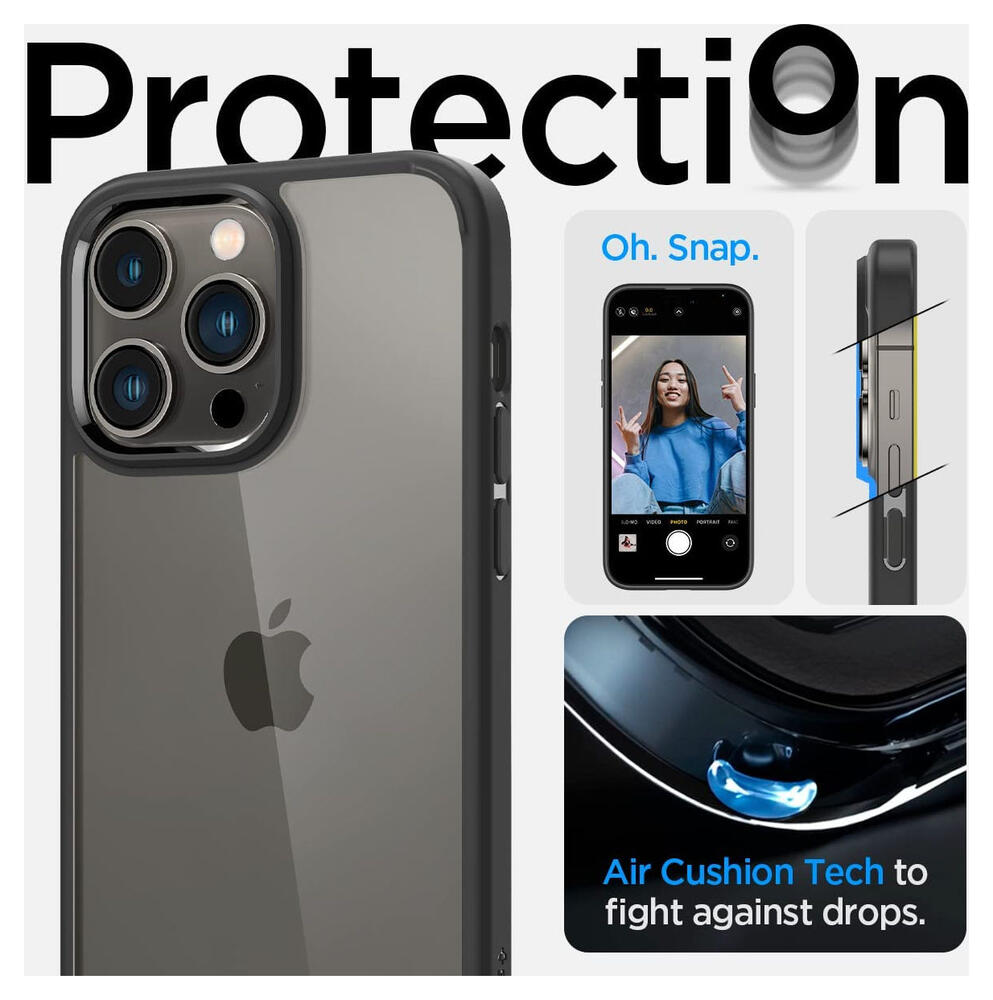 Spigen Ultra Hybrid Apple iPhone 14 Pro Hoesje Back Cover Mat Zwart afbeelding 3