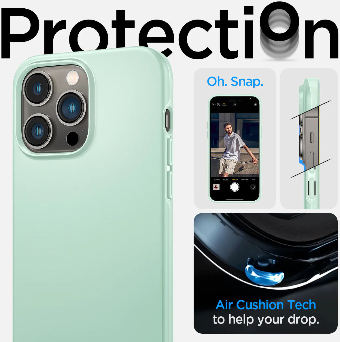 Spigen Thin Fit Apple iPhone 14 Pro Hoesje Back Cover Mint Groen afbeelding 4