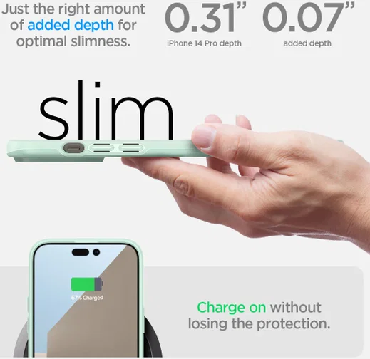 Spigen Thin Fit Apple iPhone 14 Pro Hoesje Back Cover Mint Groen afbeelding 5