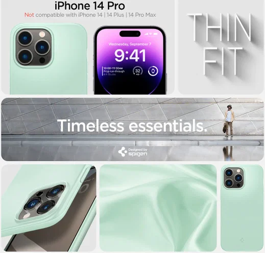 Spigen Thin Fit Apple iPhone 14 Pro Hoesje Back Cover Mint Groen afbeelding 7
