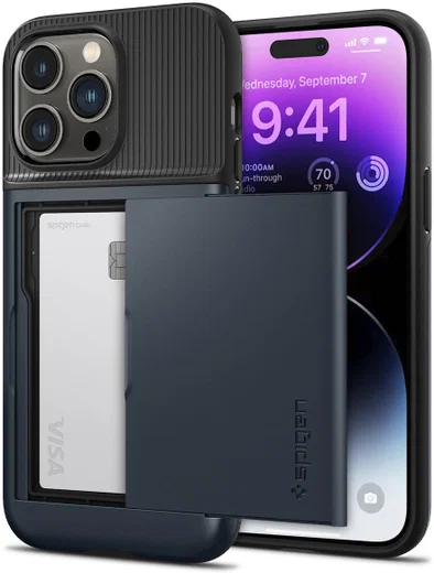 Spigen Slim Armor CS Apple iPhone 14 Pro Max Hoesje Metal Slate afbeelding 1