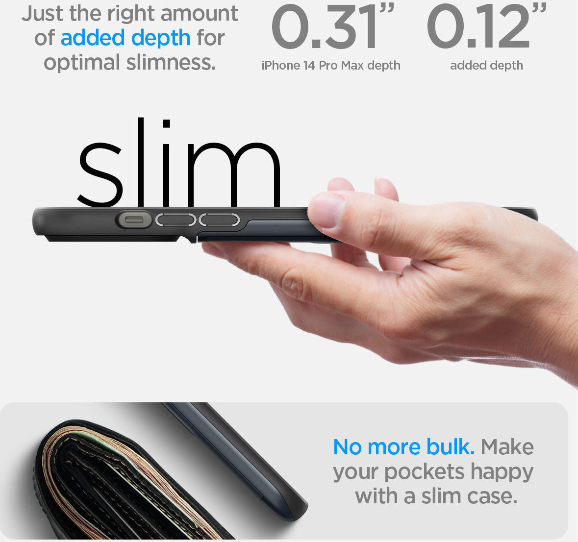 Spigen Slim Armor CS Apple iPhone 14 Pro Max Hoesje Metal Slate afbeelding 17