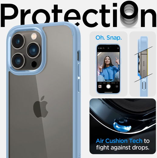 Spigen Ultra Hybrid Apple iPhone 14 Pro Hoesje Back Cover Blauw afbeelding 3