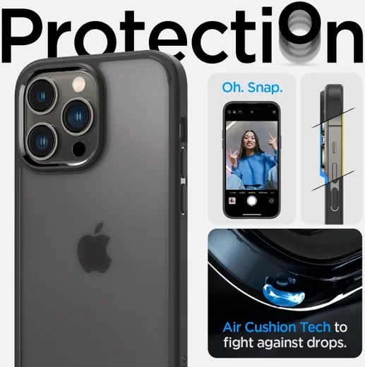 Spigen Ultra Hybrid Apple iPhone 14 Pro Hoesje Back Cover Zwart afbeelding 3