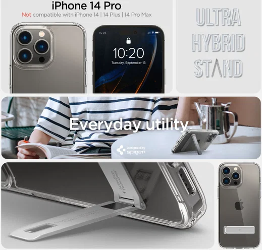 Spigen Ultra Hybrid S iPhone 14 Pro Hoesje Back Cover Transparant afbeelding 10
