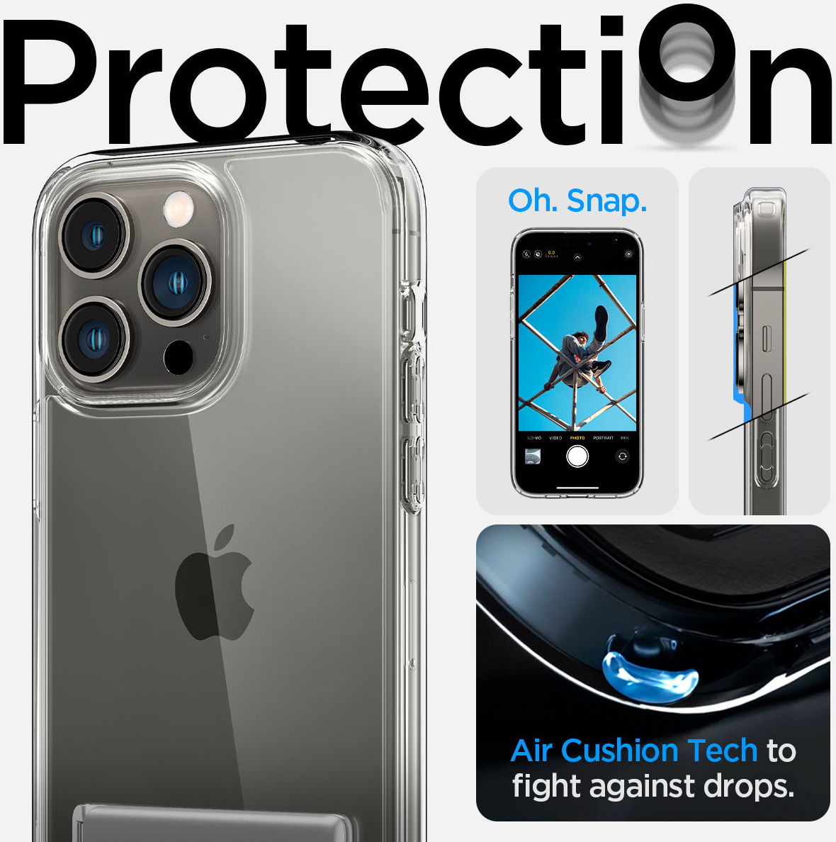 Spigen Ultra Hybrid S iPhone 14 Pro Hoesje Back Cover Transparant afbeelding 13