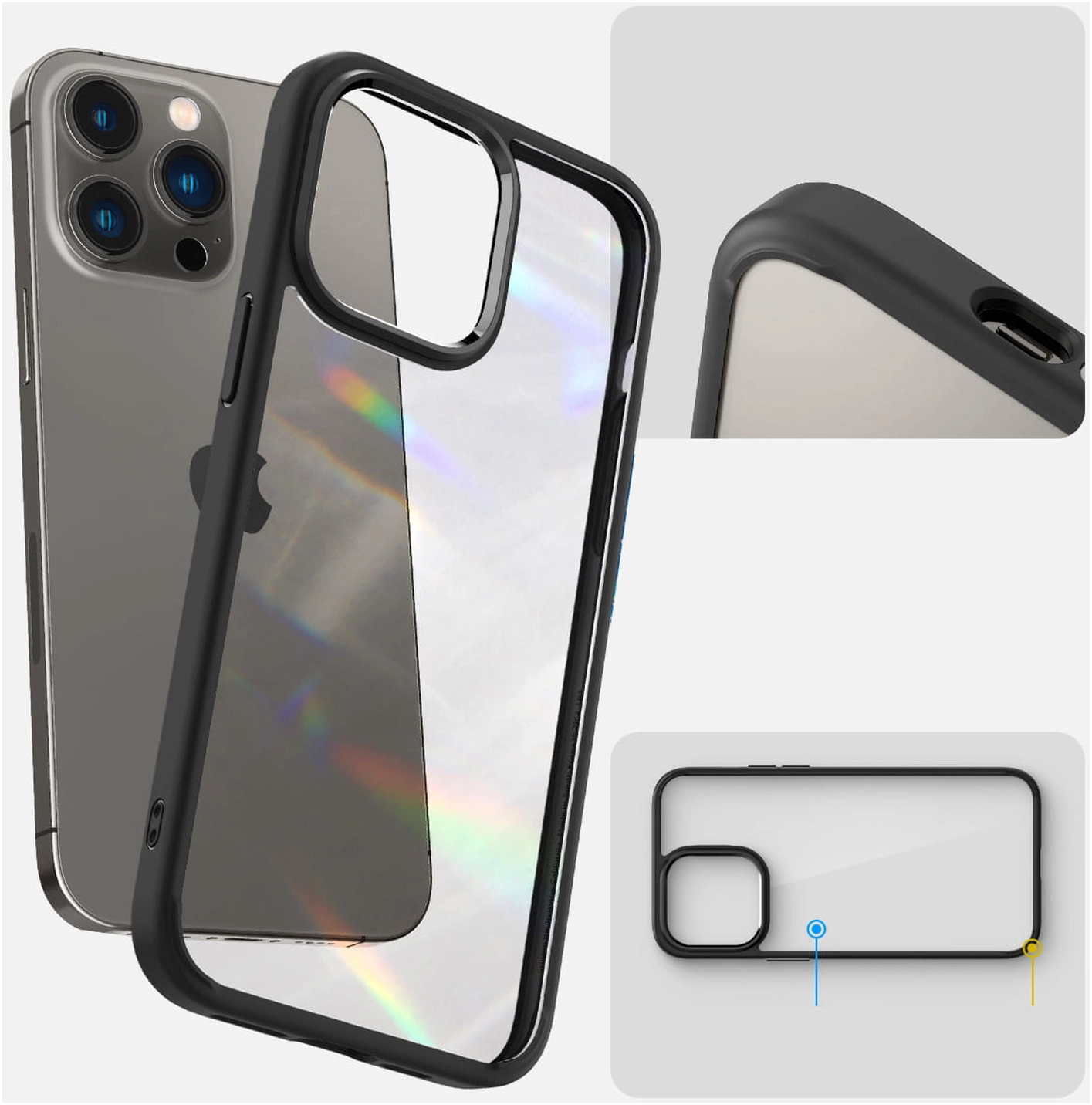 Spigen Crystal Hybrid Apple iPhone 14 Pro Max Hoesje Zwart afbeelding 4