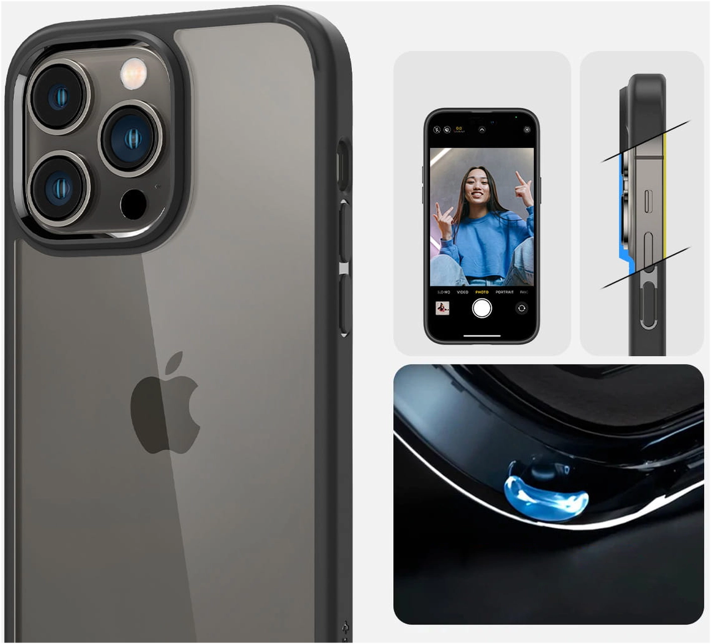 Spigen Crystal Hybrid Apple iPhone 14 Pro Max Hoesje Zwart afbeelding 5
