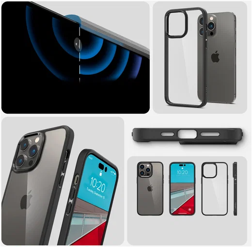 Spigen Crystal Hybrid Apple iPhone 14 Pro Max Hoesje Zwart afbeelding 7