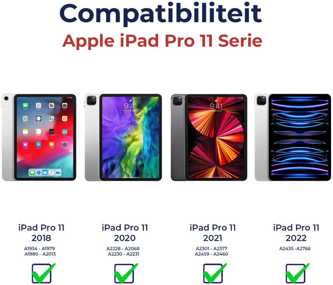 Rosso Element iPad Pro 11 (2018/2020/2021/2022) Hoes Book Case Zwart afbeelding 9