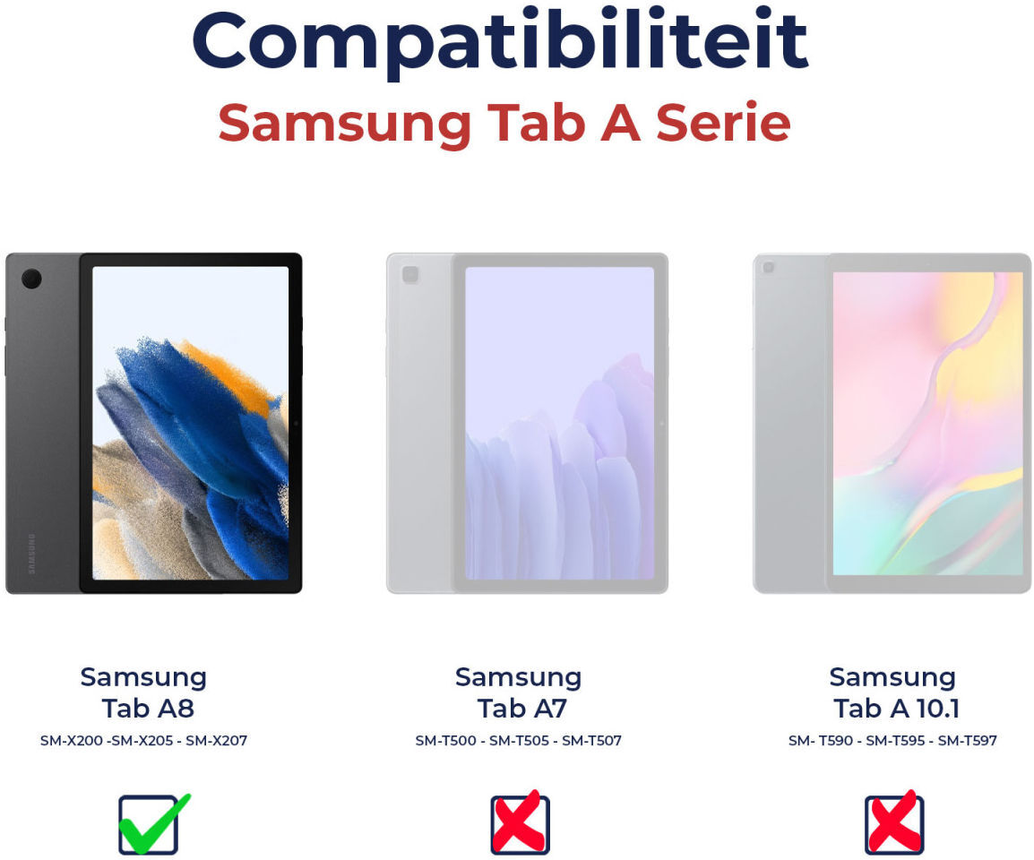 Rosso Element Samsung Galaxy Tab A8 Hoes Book Case Zwart afbeelding 9