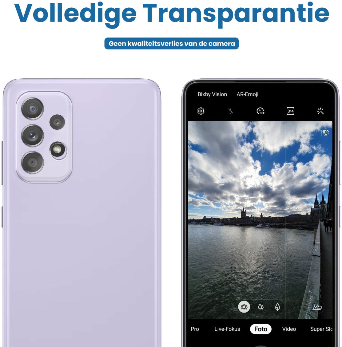 Samsung Galaxy A52 5G / A52S Camera Lens Protector Transparant afbeelding 4