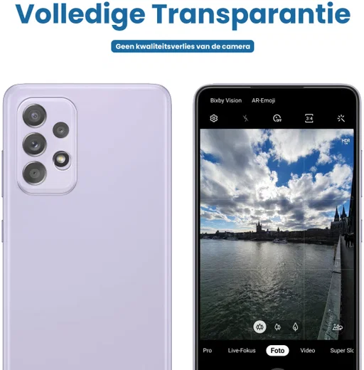 Samsung Galaxy A52 5G / A52S Camera Lens Protector Transparant afbeelding 4