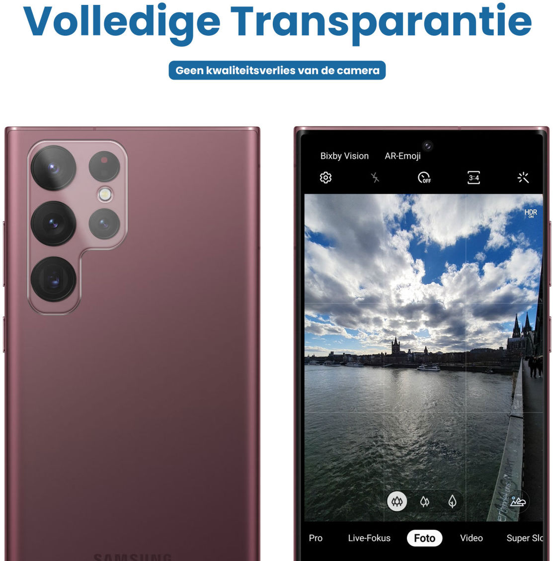 Samsung Galaxy S22 Ultra Camera Lens Protector Transparant afbeelding 4